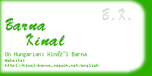 barna kinal business card